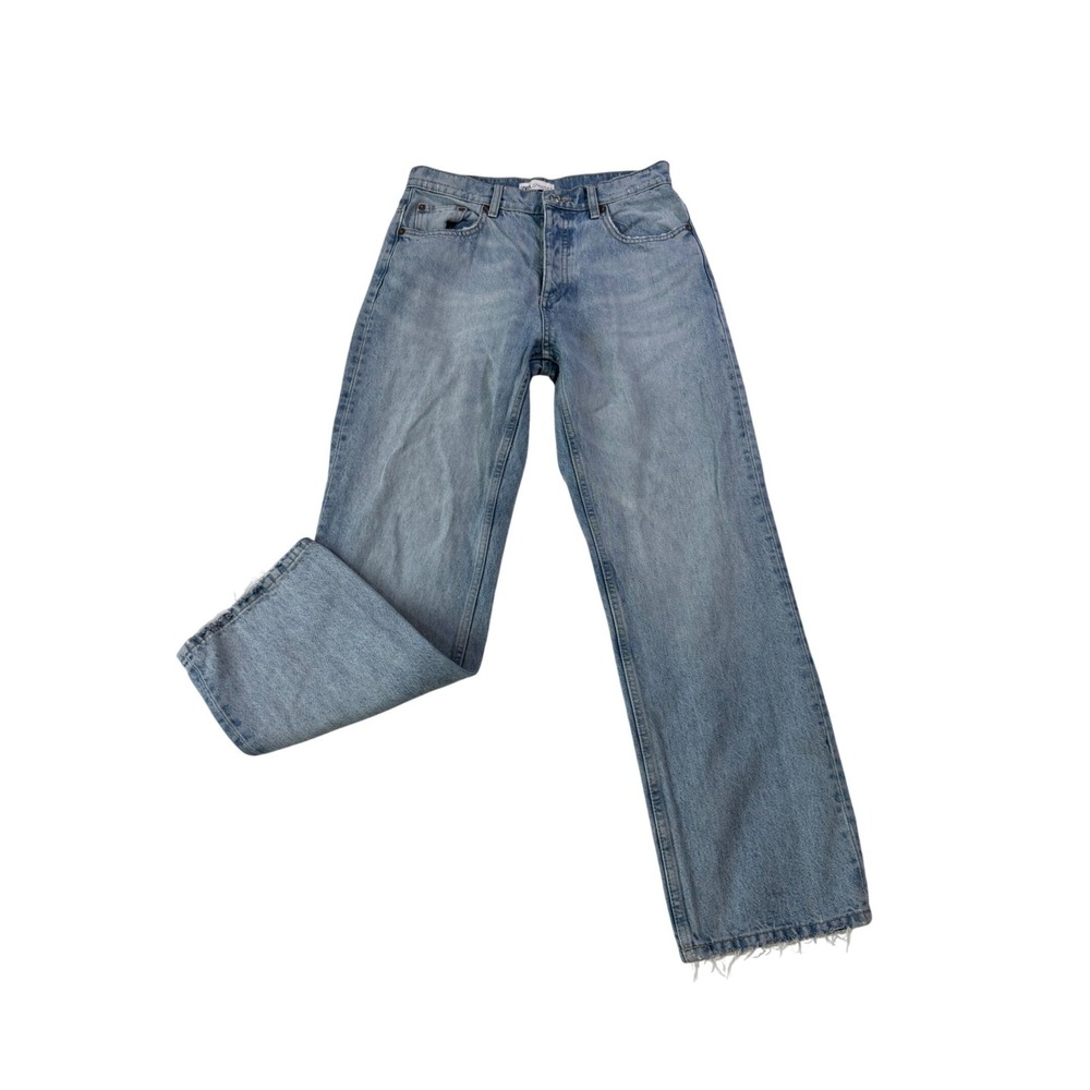Zara Wide Leg Jeans Light Blue High Rise 90s Style Streetwear Mom Edgy 6